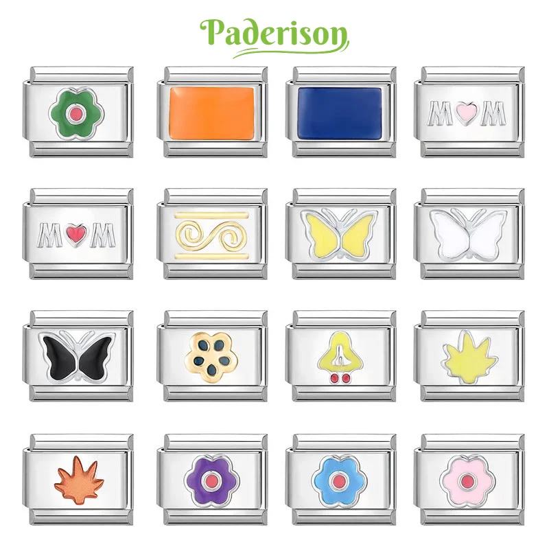 Paderison Retro Charm Bracelet Colorful Flower Butterfly Italian Charm Links Fit 9mm Stainless Steel Bracelet Jewelry DIY Making
Paderison Retro Charm Bracelet Colorful Flower Butterfly Italian Charm Links Fit 9mm Stainless Steel Bracelet Jewelry DIY Making