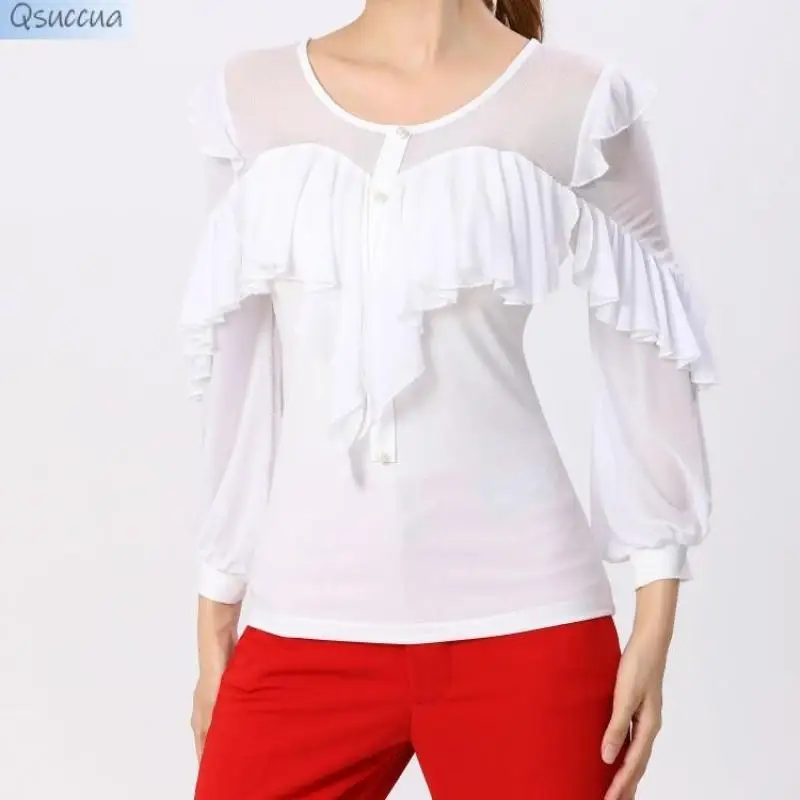 Summer New Style Modern Dance Mesh Long-Sleeved Top Regular Red Dance Clothes Jitterbug Fashion Dance Clothes
Summer New Style Modern Dance Mesh Long-Sleeved Top Regular Red Dance Clothes Jitterbug Fashion Dance Clothes