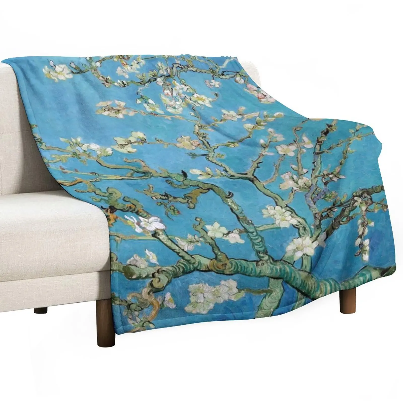 

1890-Vincent van Gogh-Almond blossom-73.5x92 Throw Blanket Giant Sofa Blanket Soft Blanket For Sofa