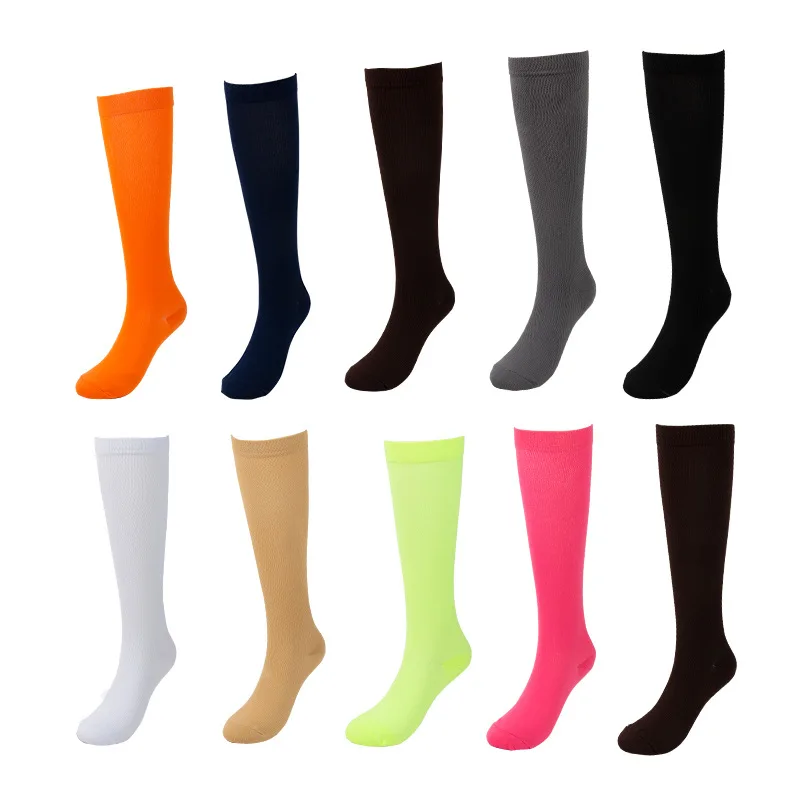 

Solid Color Sports Compression Socks Men'S Women'S Calf Socks Outdoor Fitness Running Elastic Socks