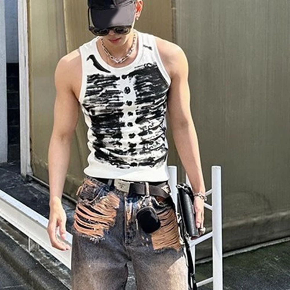 Male Tops Men Vest Breathable Casual Comfortable Minimalist Printed Sexy Sleeveless Sports Vest Street Stylish
Male Tops Men Vest Breathable Casual Comfortable Minimalist Printed Sexy Sleeveless Sports Vest Street Stylish