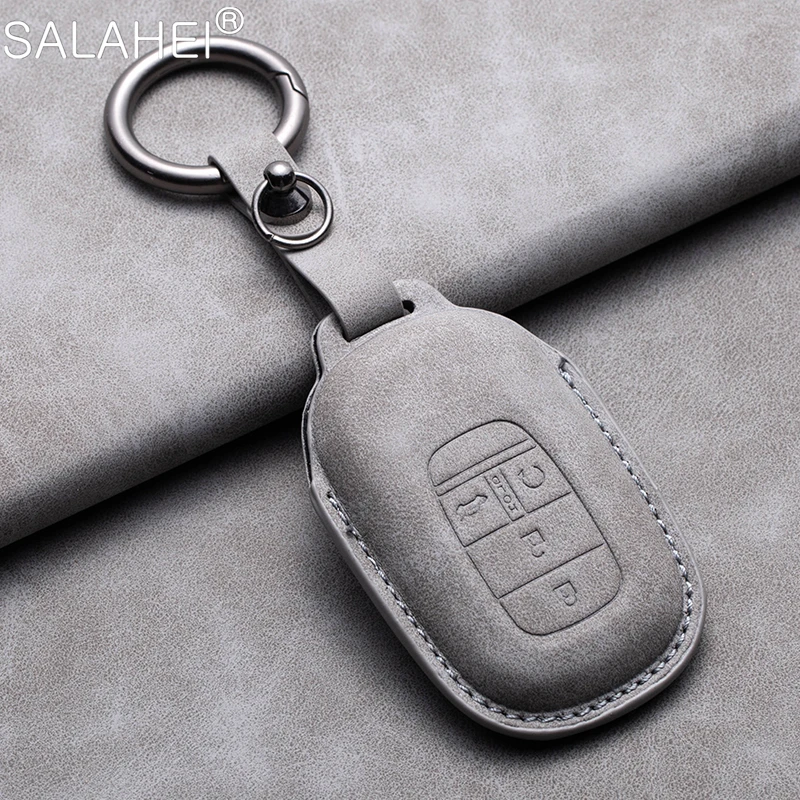 

Suede Leather Car Remote Key Case Cover Shell Fob For Honda Civic CR-V XR-V Accord Vezel 2022 2023 Keyless Keychain Accessories