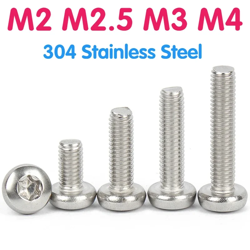 304 Stainless Steel Round Head Plum Screw M2 M2.5 M3 M4 Six Lobes Pan Head Plum Mechanical Security Screw
304 Stainless Steel Round Head Plum Screw M2 M2.5 M3 M4 Six Lobes Pan Head Plum Mechanical Security Screw