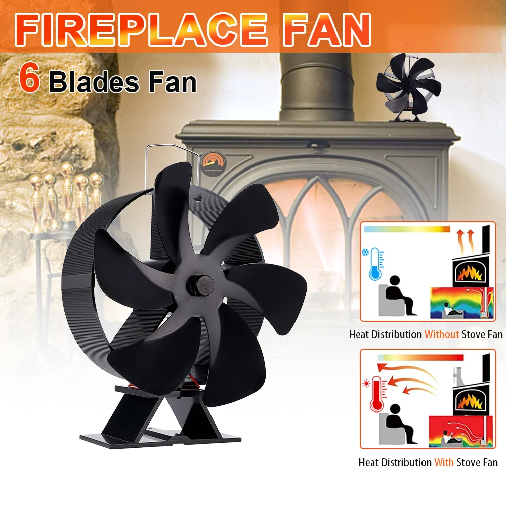 Heat Powered 6 Blades Stove Fan Log Wood Burner Fireplace Fan Energy Saving Eco-fan Home Winter Warm Efficient Heat Distribution
Heat Powered 6 Blades Stove Fan Log Wood Burner Fireplace Fan Energy Saving Eco-fan Home Winter Warm Efficient Heat Distribution