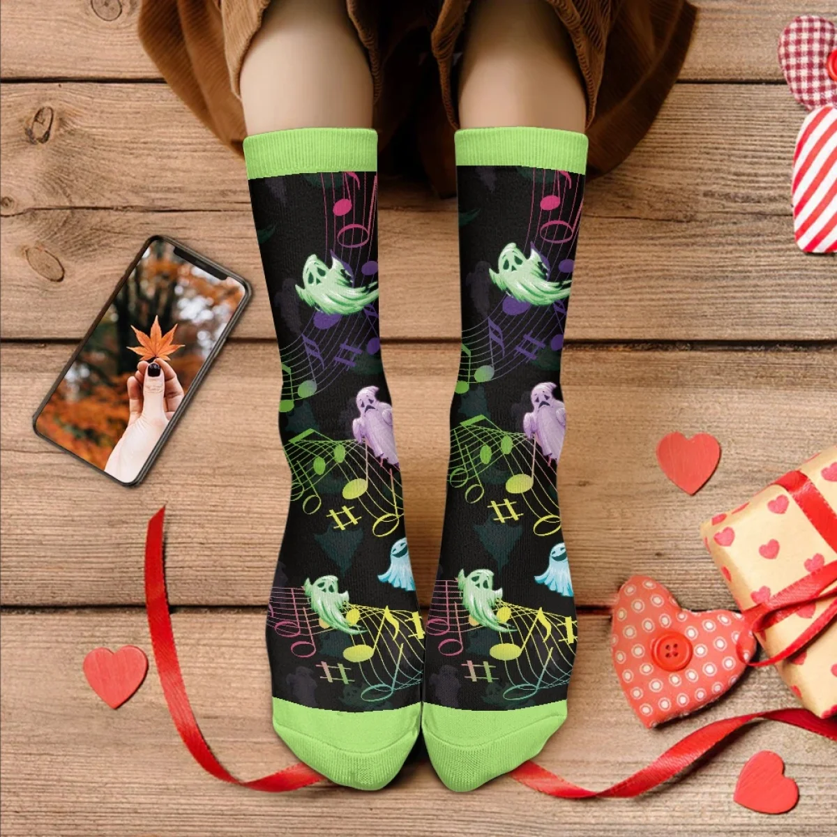 Halloween Trick or Treat Ghost Musical Note Pattern Autumn High Quality Middle Tube Socks Non-slip Sweat Absorption Sockings Men
Halloween Trick or Treat Ghost Musical Note Pattern Autumn High Quality Middle Tube Socks Non-slip Sweat Absorption Sockings Men