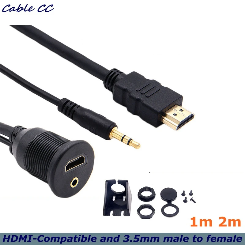 4K HDMI-Compatible And DC 3.5mm Male-to-Female Embedded Instrument Panel Waterproof Installation Cable, Suitable For Cars Ship
4K HDMI-Compatible And DC 3.5mm Male-to-Female Embedded Instrument Panel Waterproof Installation Cable, Suitable For Cars Ship