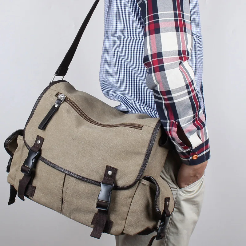 

Canvas Male Postman Diagonal Backpack Men's Handheld Middle School Student Backpack Casual Shoulder Bag Men's Bag