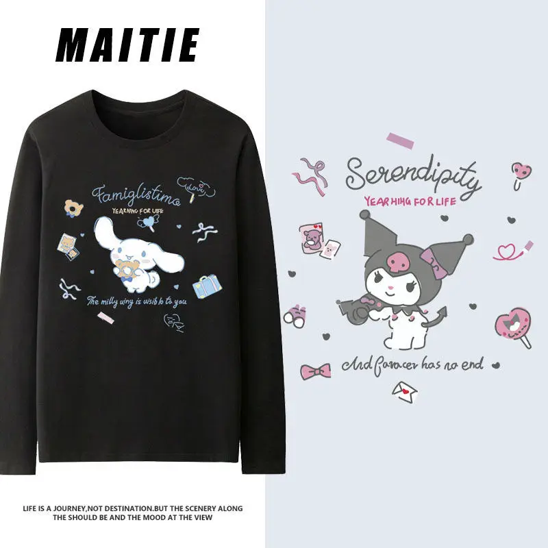 Sanrio Long Sleeve T-Shirt Top Kawaii Women Spring and Autumn Kuromi Cinnamonroll Hellokitty Mymelody Cartoon Printed Clothes
Sanrio Long Sleeve T-Shirt Top Kawaii Women Spring and Autumn Kuromi Cinnamonroll Hellokitty Mymelody Cartoon Printed Clothes