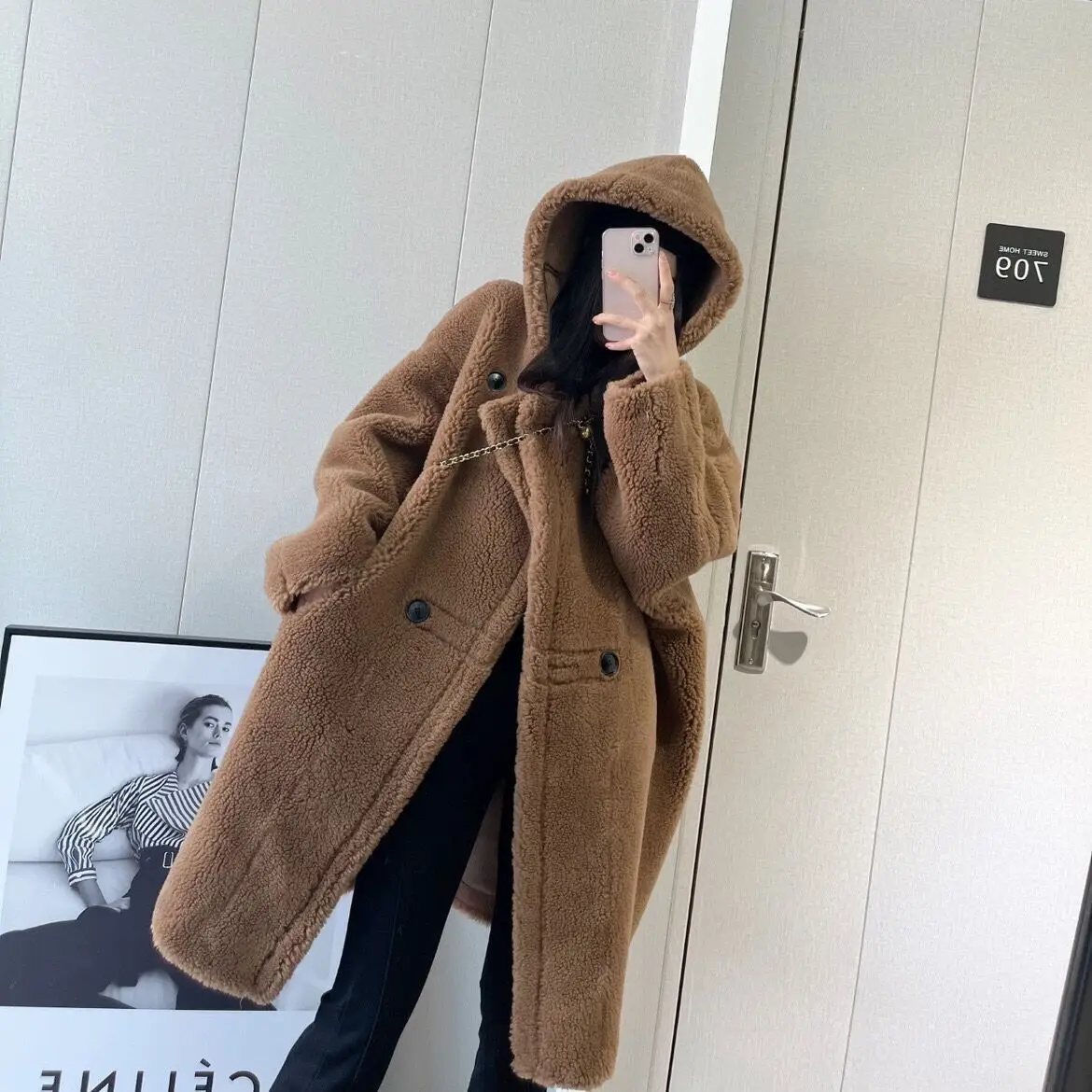 2023 Women Winter Fashion Genuine Lamb Fur Coats Female Long Solid Hooded Jackets Ladies Loose Real Fur Warm Outerwear O521
2023 Women Winter Fashion Genuine Lamb Fur Coats Female Long Solid Hooded Jackets Ladies Loose Real Fur Warm Outerwear O521