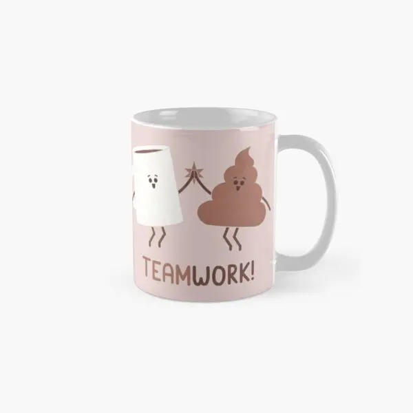 

Teamwork Classic Mug Picture Tea Image Coffee Simple Gifts Photo Handle Round Cup Printed Design Drinkware