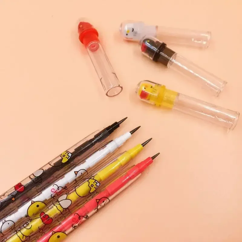 

Pencil Supply Cap Hb 24/48pcs School Non-sharpening Pen Cute Pens Writing Lead For Kid Stationery Chicken Students Office