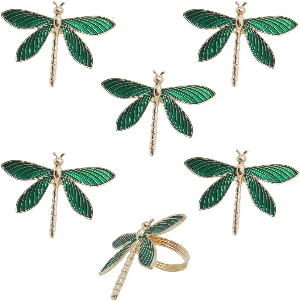 6Pcs Dragonfly Napkin Rings Alloy Serviette Ring Cloth Napkin Holder Buckles for Table Settings Wedding Receptions Dinner Party
6Pcs Dragonfly Napkin Rings Alloy Serviette Ring Cloth Napkin Holder Buckles for Table Settings Wedding Receptions Dinner Party