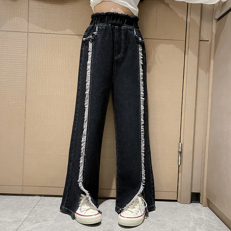 Girls Wide-leg Denim Pants 2024 Spring Autumn Clothes New Children Fashion Raw Trim Hem Split Baggy Jeans for Teen Kids Trousers
Girls Wide-leg Denim Pants 2024 Spring Autumn Clothes New Children Fashion Raw Trim Hem Split Baggy Jeans for Teen Kids Trousers