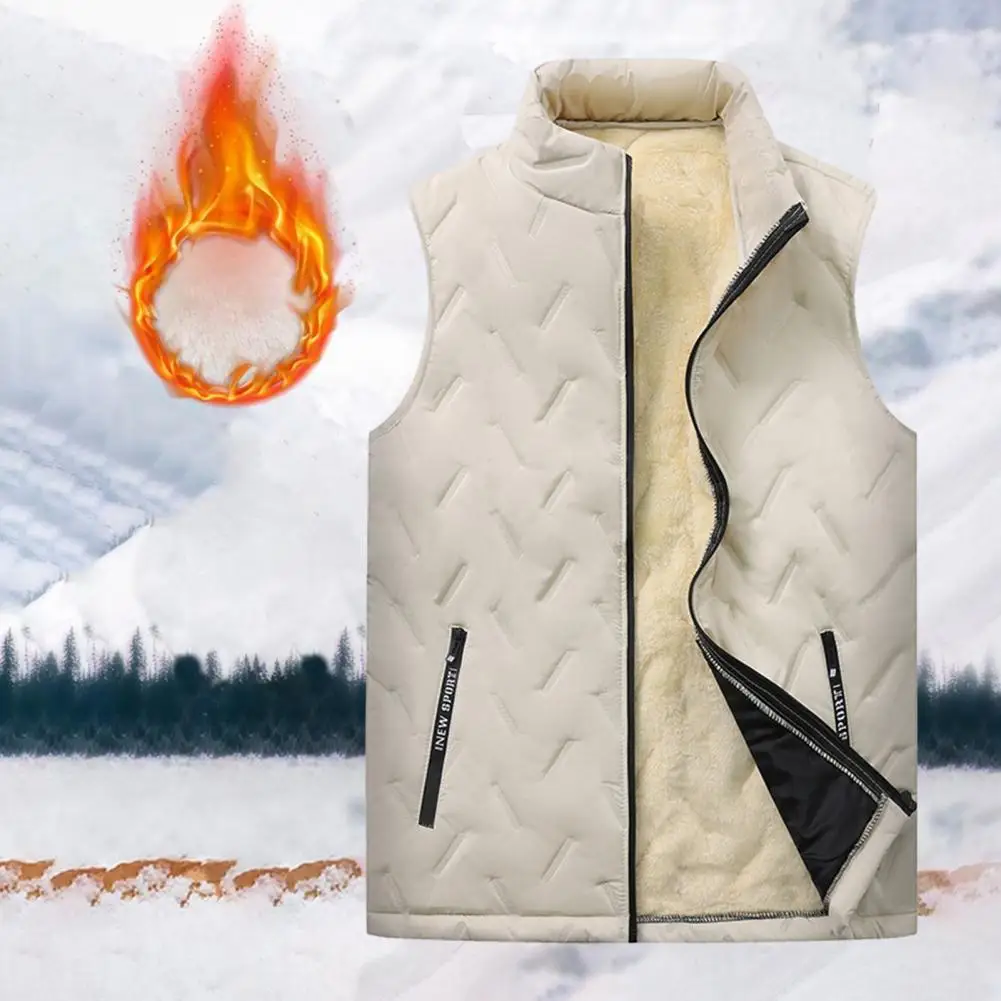 Versatile Zipper Pocket Vest Premium Men's Winter Vest Thick Padded Plush Stand Collar Windproof Zipper Closure Ultimate Warmth
Versatile Zipper Pocket Vest Premium Men's Winter Vest Thick Padded Plush Stand Collar Windproof Zipper Closure Ultimate Warmth