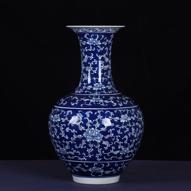 Hand-painted Blue and White Porcelain Antique Wrapped Branch Lotus Floor Porcelain Vase Porch Decoration Flower Arrangement
Hand-painted Blue and White Porcelain Antique Wrapped Branch Lotus Floor Porcelain Vase Porch Decoration Flower Arrangement