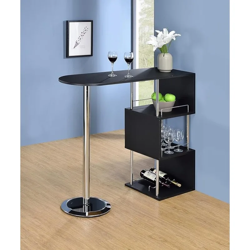 Kings Brand Furniture Minorca Modern Wine Bar Table w/Shelves (Black), Bkack
Kings Brand Furniture Minorca Modern Wine Bar Table w/Shelves (Black), Bkack