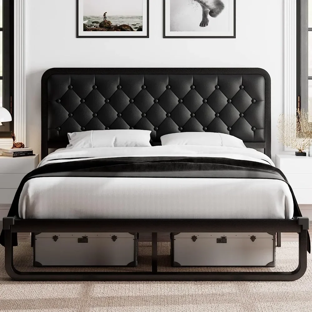 full size bed frame, Upholstered Platform Bed Frame, with heavy duty steel slats, diamond tufted headboard
full size bed frame, Upholstered Platform Bed Frame, with heavy duty steel slats, diamond tufted headboard