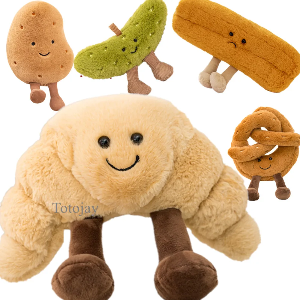 

Soft Cartoon Food Pretzel Crossant Toast Bread Doll Plush Toy Stuffed Baguette Poach Egg Decor Doll For Girl Kid Birthday