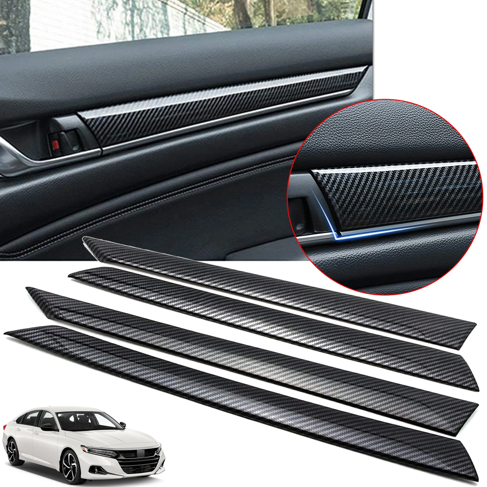 4pcs Carbon Fiber Style Interior Door Panel Armrest Stripes Cover Protector Molding Trims For Honda Accord 2018 2019 2020 2021
4pcs Carbon Fiber Style Interior Door Panel Armrest Stripes Cover Protector Molding Trims For Honda Accord 2018 2019 2020 2021