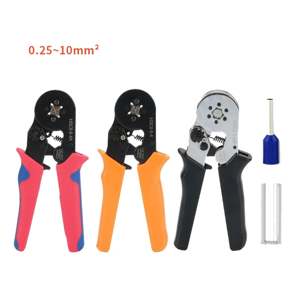 

Tubular Terminal Crimping Pliers HSC8 6-4A 6-6A Wire Crimper Household Electrical Kit Adjustable Ratchet Stripping Cutting Plier