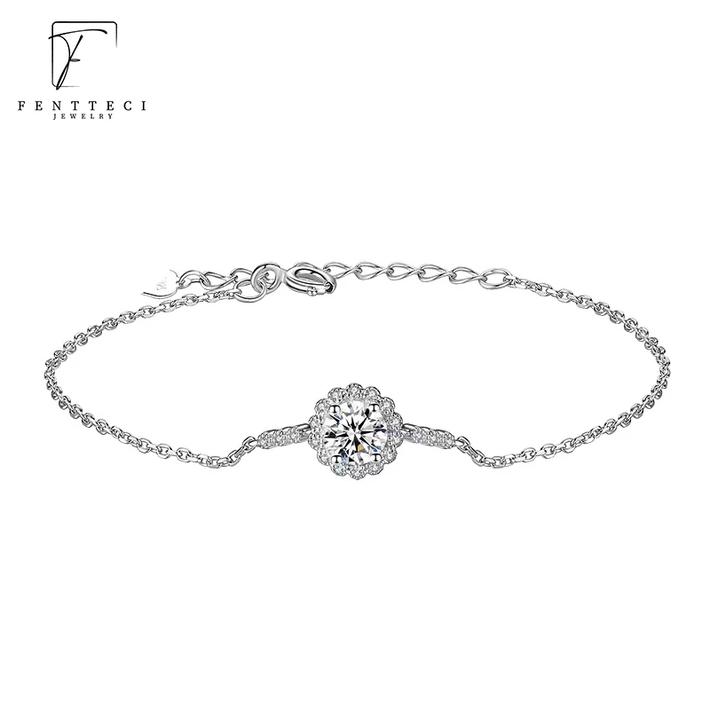FENTTECI Solid 925 Sterling Silver 18K Rose Gold 1 CT D Color Moissanite Diamond Bracelet Anniversary Gift Wedding Fine Jewelry
FENTTECI Solid 925 Sterling Silver 18K Rose Gold 1 CT D Color Moissanite Diamond Bracelet Anniversary Gift Wedding Fine Jewelry