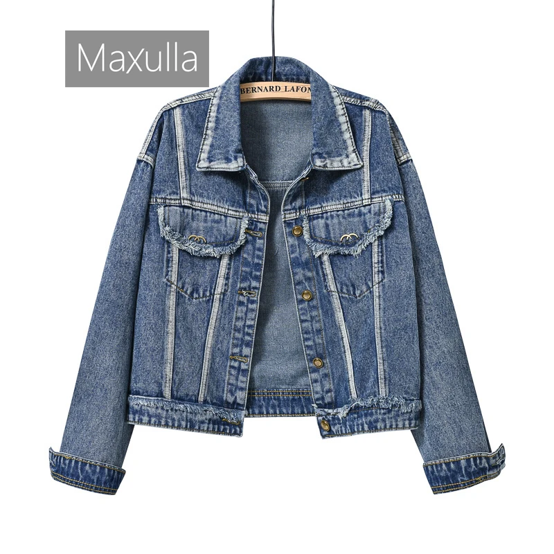 Maxulla Демисезонная женская однотонная джинсовая куртка с отложным воротником, уличный Повседневный Ретро Топ, Модная приталенная мотоциклетная одежда, женская одежда
Maxulla Демисезонная женская однотонная джинсовая куртка с отложным воротником, уличный Повседневный Ретро Топ, Модная приталенная мотоциклетная одежда, женская одежда