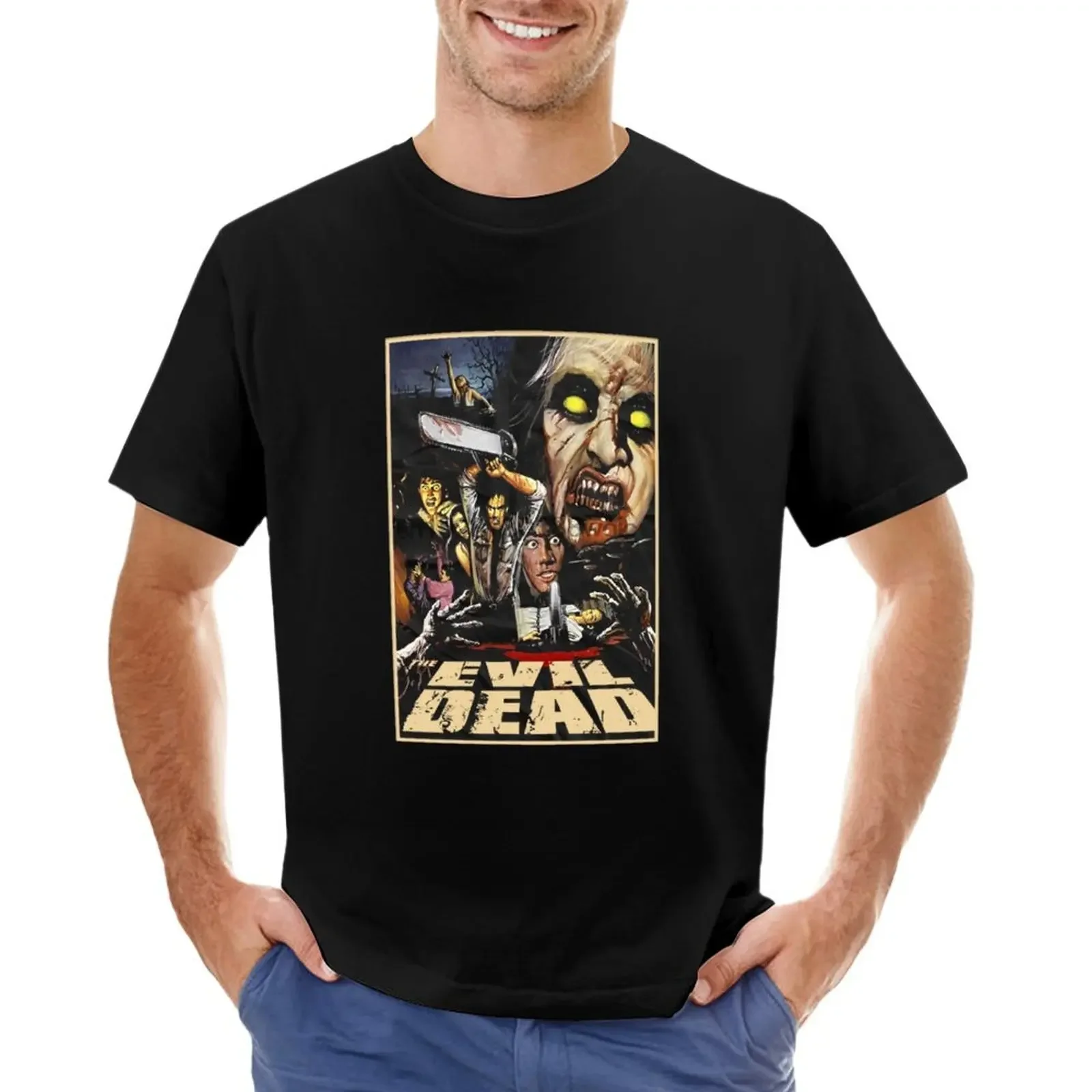 

Мужская черная футболка с принтом злых мертвецов V6 из фильма «ужасы»