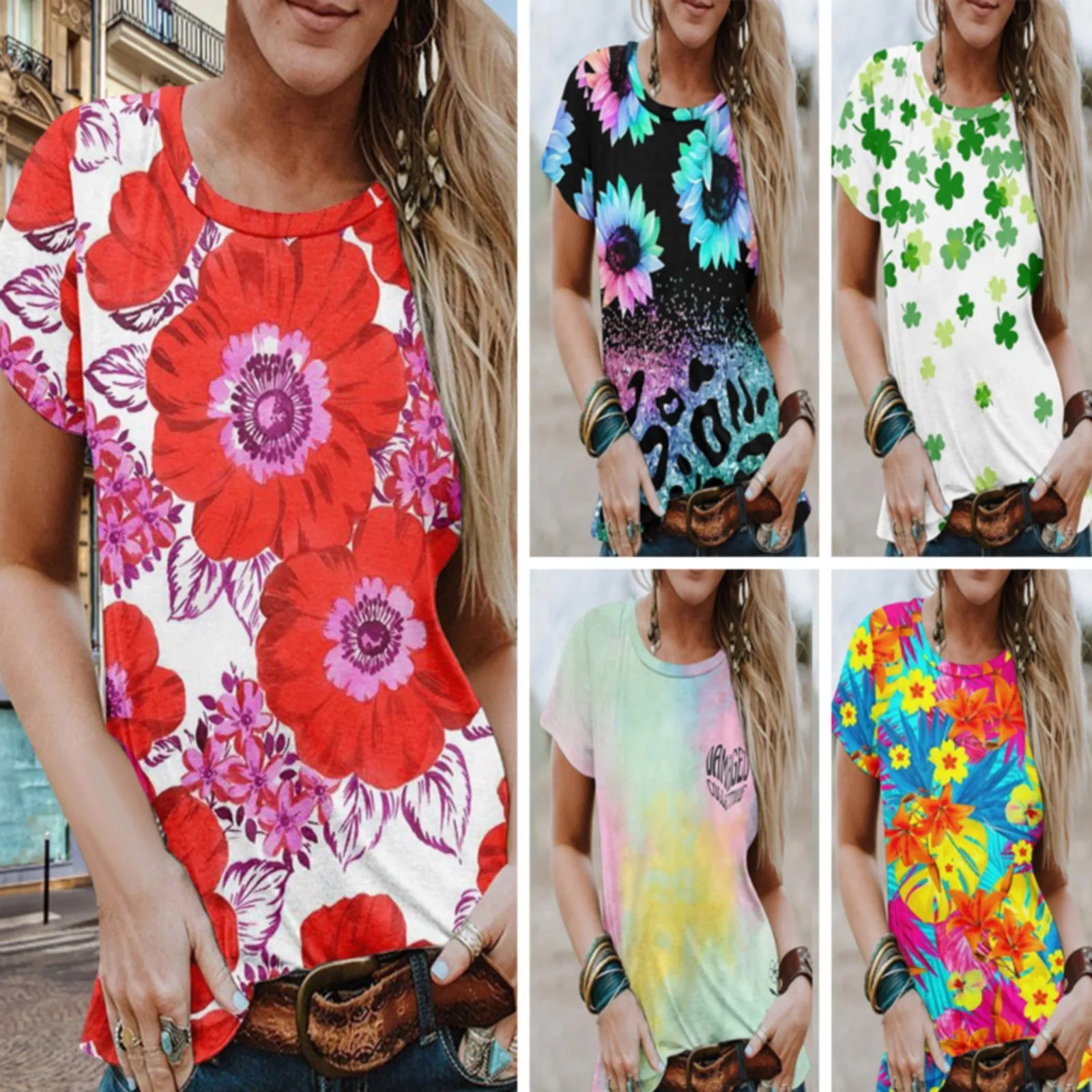 Womens Shirt Summer Casual Top For Womens Short Sleeve Round Neck Print T Shirts Loose Top Long Tunic Button up Women Shirt Pack
Womens Shirt Summer Casual Top For Womens Short Sleeve Round Neck Print T Shirts Loose Top Long Tunic Button up Women Shirt Pack