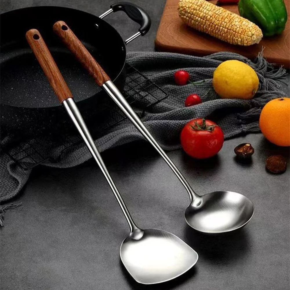 

Spoon Bull Polishing Save Time Not Easy To Rust Sturdy Convenient And Fast Kitchen Bar Supplies Colander Spatula Wooden Handle