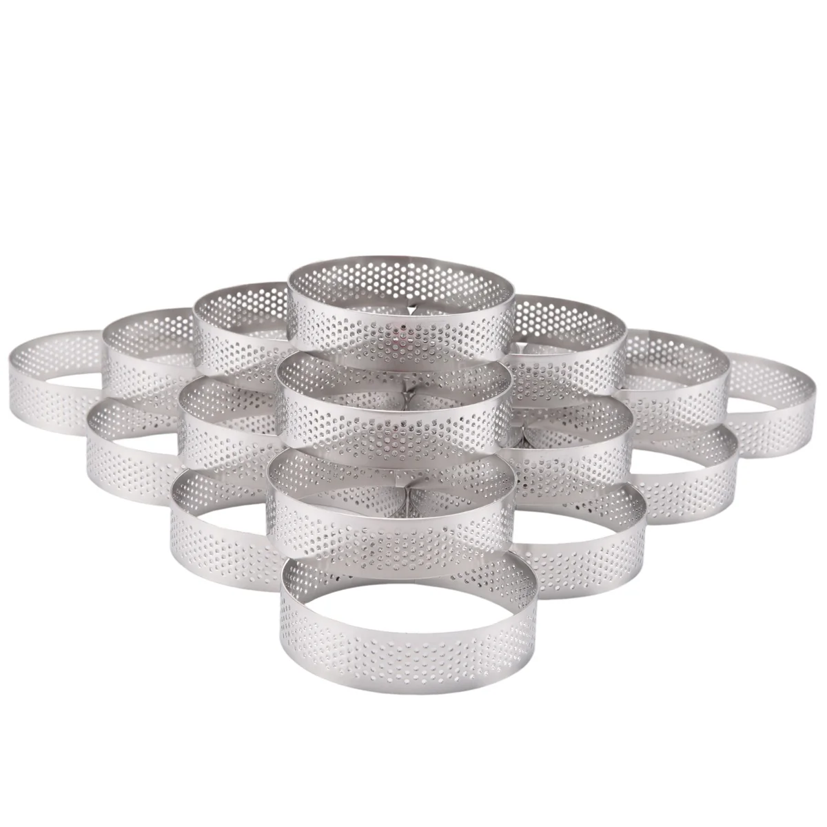 20Pcs Circular Tart Rings with Holes Fruit Pie Quiches Cake Mousse Kitchen Baking Mould Perforated Cake Mousse Ring 8cm
20Pcs Circular Tart Rings with Holes Fruit Pie Quiches Cake Mousse Kitchen Baking Mould Perforated Cake Mousse Ring 8cm
