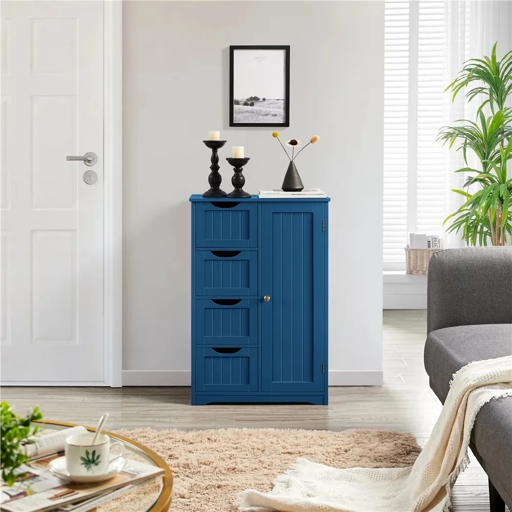Wooden Storage Cabinet with 4 Drawers for Bathroom Kitchen, Navy Blue Bathrooms Furniture Bathroom Cabinet
Wooden Storage Cabinet with 4 Drawers for Bathroom Kitchen, Navy Blue Bathrooms Furniture Bathroom Cabinet
