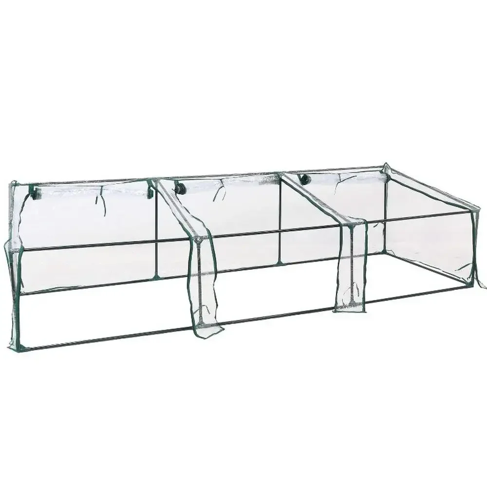 Portable Slanted Top Plant Shelter Greenhouse with Zipper Doors Transparent PVC Cover Ideal Growing Environment 107" x 38"
Portable Slanted Top Plant Shelter Greenhouse with Zipper Doors Transparent PVC Cover Ideal Growing Environment 107" x 38"