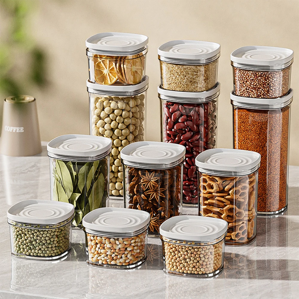 220-800ml Stackable Kitchen Sealed Jar Plastic Food Storage Box Dried Sealed Storage Jars Multigrain Bottle Kitchen Organizer
220-800ml Stackable Kitchen Sealed Jar Plastic Food Storage Box Dried Sealed Storage Jars Multigrain Bottle Kitchen Organizer