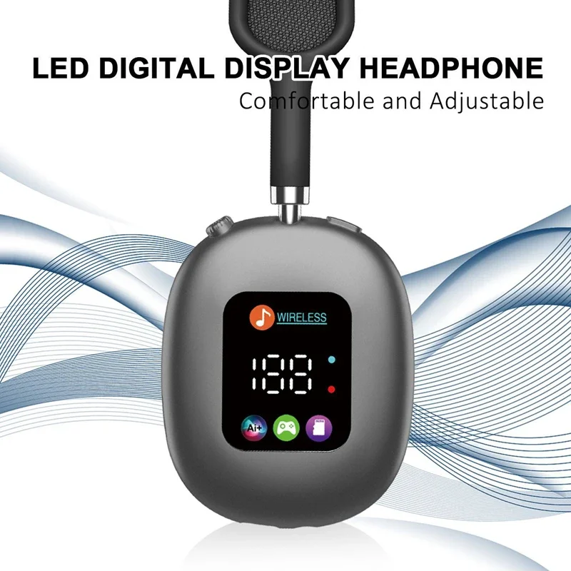 2025 New MAX600 Model Wireless Headphones Active Noise Cancelling Hybrid Wireless Headphone With Touch Control LED Screen 2025 New MAX600 Model Wireless Headphones Active Noise Cancelling Hybrid Wireless Headphone With Touch Control LED Screen