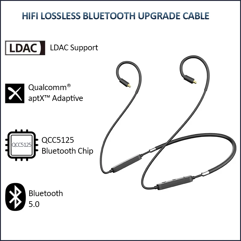 Newest Bluetooth Headphone Cable with LDAC 3X More Data Than Standard Bluetooth aptX Adaptive HD Lossless MMCX 0.78 0.75mm 2Pin
Newest Bluetooth Headphone Cable with LDAC 3X More Data Than Standard Bluetooth aptX Adaptive HD Lossless MMCX 0.78 0.75mm 2Pin