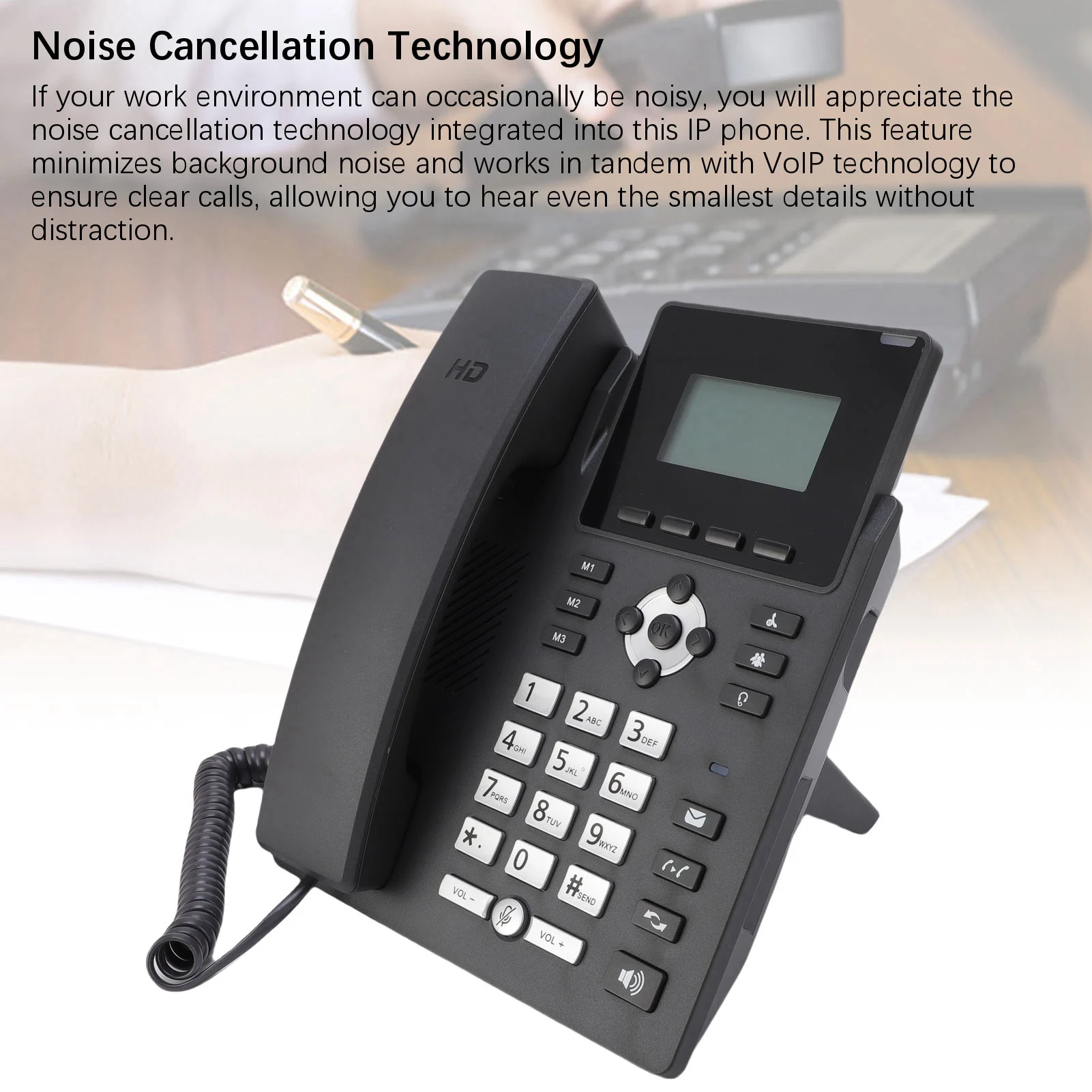 S7e72f86d8a7b410e96f2220a1766fb512 IP Phone Business IP Phone IP Phone VoIP Accounts 2.4 Inch Color Display Dual Port Gigabit Ethernet Desktop Business Media Phone
