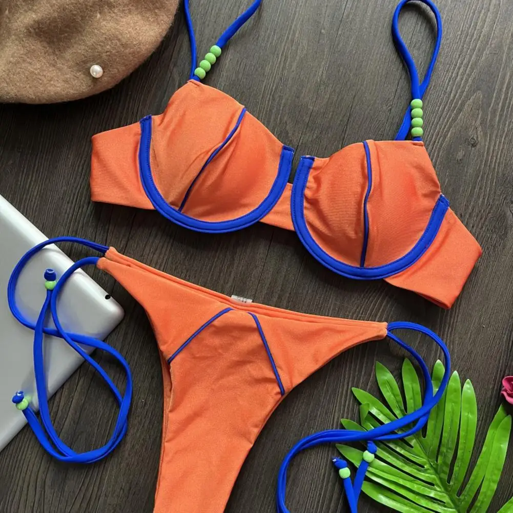 2Pcs/Set Bikini Set Quick Drying Summer Bikini Adjustable Straps Push Up Patchwork Color Swimsuit Stylish Beach Clothing
2Pcs/Set Bikini Set Quick Drying Summer Bikini Adjustable Straps Push Up Patchwork Color Swimsuit Stylish Beach Clothing