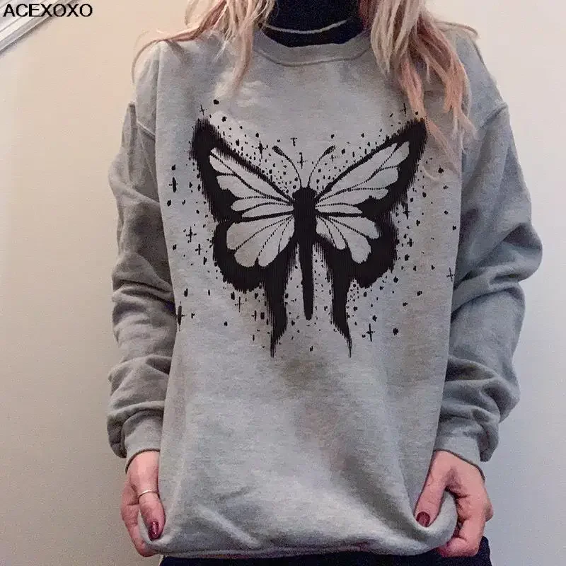 

2023 European and American fashion network celebrity street fashion spice print velvet female butterfly