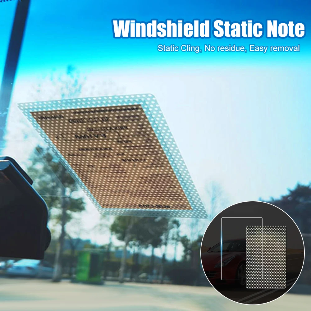 11cmx17cm Car Windshield Sticky Note Double-Sided Static Cling Sticky Note Self-Adhesive PVC Sticker Auto Interior Accessories
11cmx17cm Car Windshield Sticky Note Double-Sided Static Cling Sticky Note Self-Adhesive PVC Sticker Auto Interior Accessories