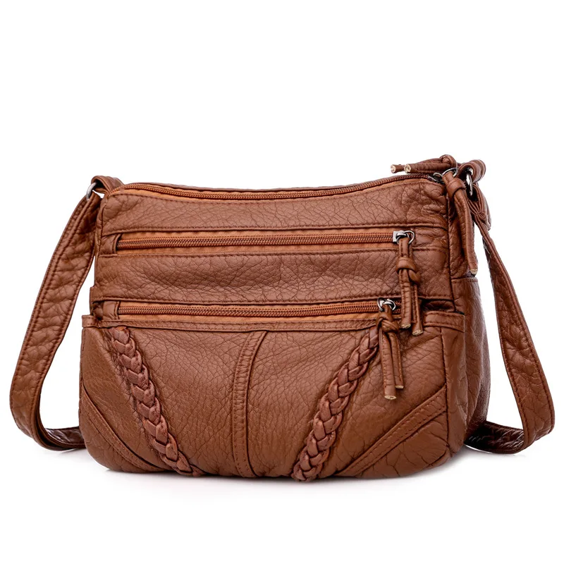 

Soft Crossbody Bag One Shoulder Leather Texture Large Capacity Backpack Casual Handbag For Woman High-Quality Messengerversatile