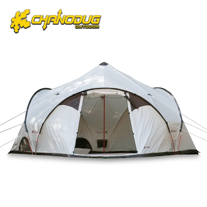 

CHANODUG Outdoor Mountaineering 5-8 People Three Door Spherical Tent Four Season Camping Large Space Sunshade Weather Proof Yurt