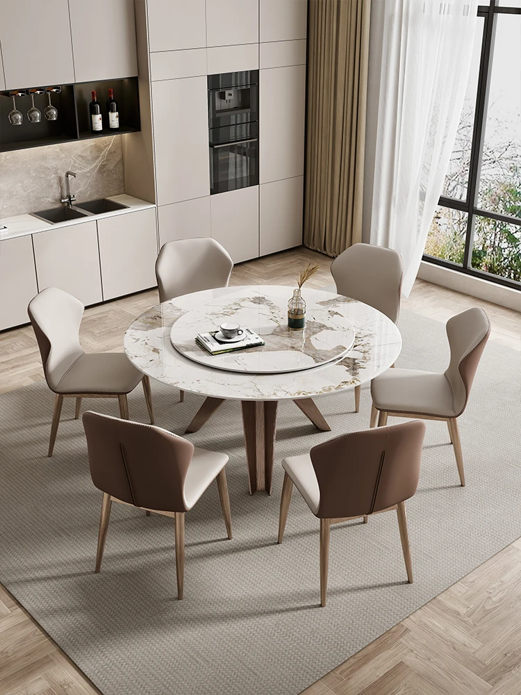 Italian rock plate round table Modern simple high-end luxury marble round table with turntable
Italian rock plate round table Modern simple high-end luxury marble round table with turntable