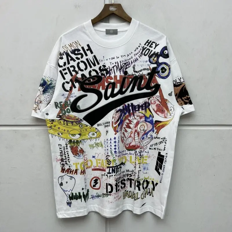 2024ss Summer Tops Saint Michael Harajuku Doodle Retro Streetwear Oversized Men Women 1:1 Short Sleeve T Shirt
2024ss Summer Tops Saint Michael Harajuku Doodle Retro Streetwear Oversized Men Women 1:1 Short Sleeve T Shirt