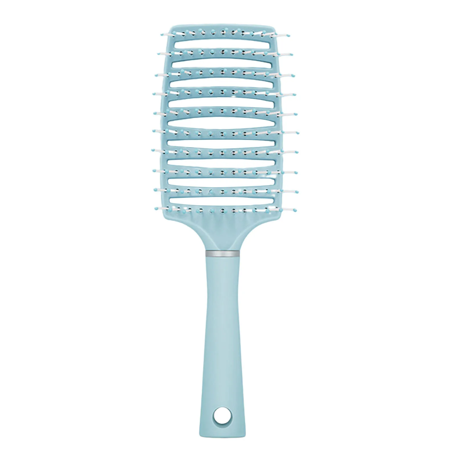 

Macaron Big Curved Comb Flexible & Paddle Brush with Bristles for Home and Salon Hair Styling Use
