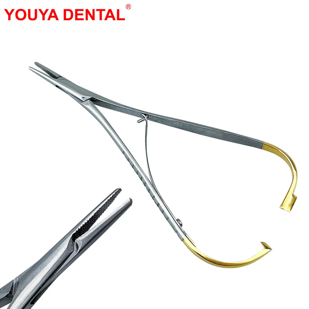 Dental Needle Holder Pliers Stainless Steel Orthodontic Needle Holder Tweezers Plier With Gold Handle Dentist Tools Instruments
Dental Needle Holder Pliers Stainless Steel Orthodontic Needle Holder Tweezers Plier With Gold Handle Dentist Tools Instruments