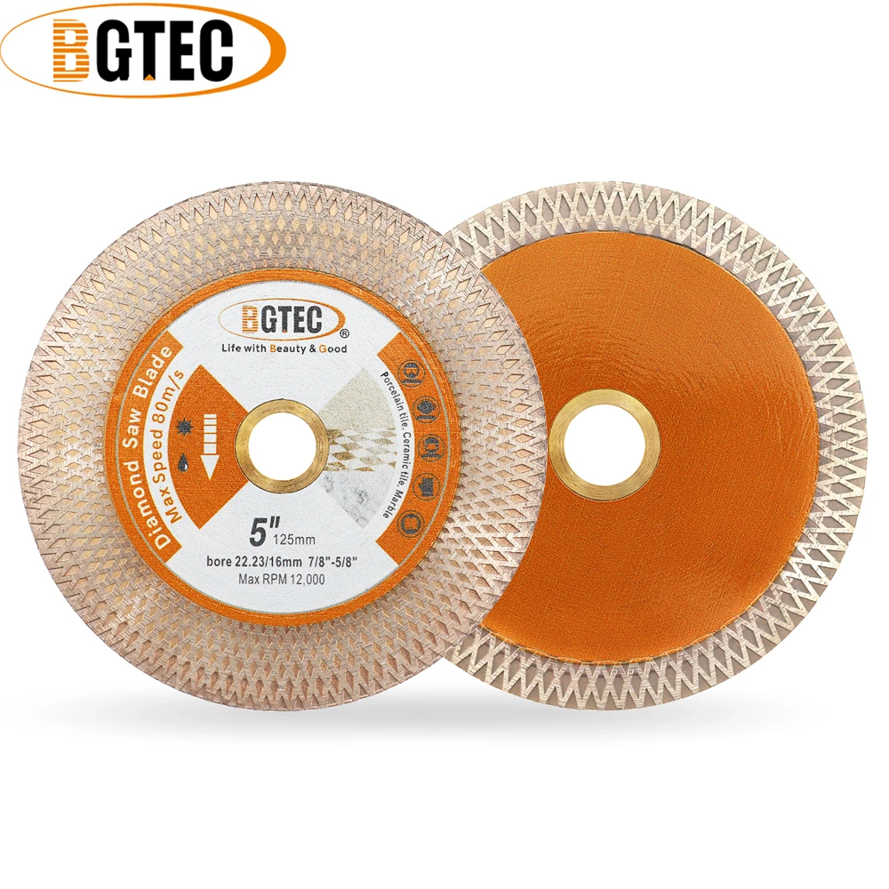 BGTEC Dia125mm X Mesh Diamond Cutting Disc Grinding Plate Double-side Segment Ceramic Tile Marble Porcelain 5 Inch Saw Blade
BGTEC Dia125mm X Mesh Diamond Cutting Disc Grinding Plate Double-side Segment Ceramic Tile Marble Porcelain 5 Inch Saw Blade