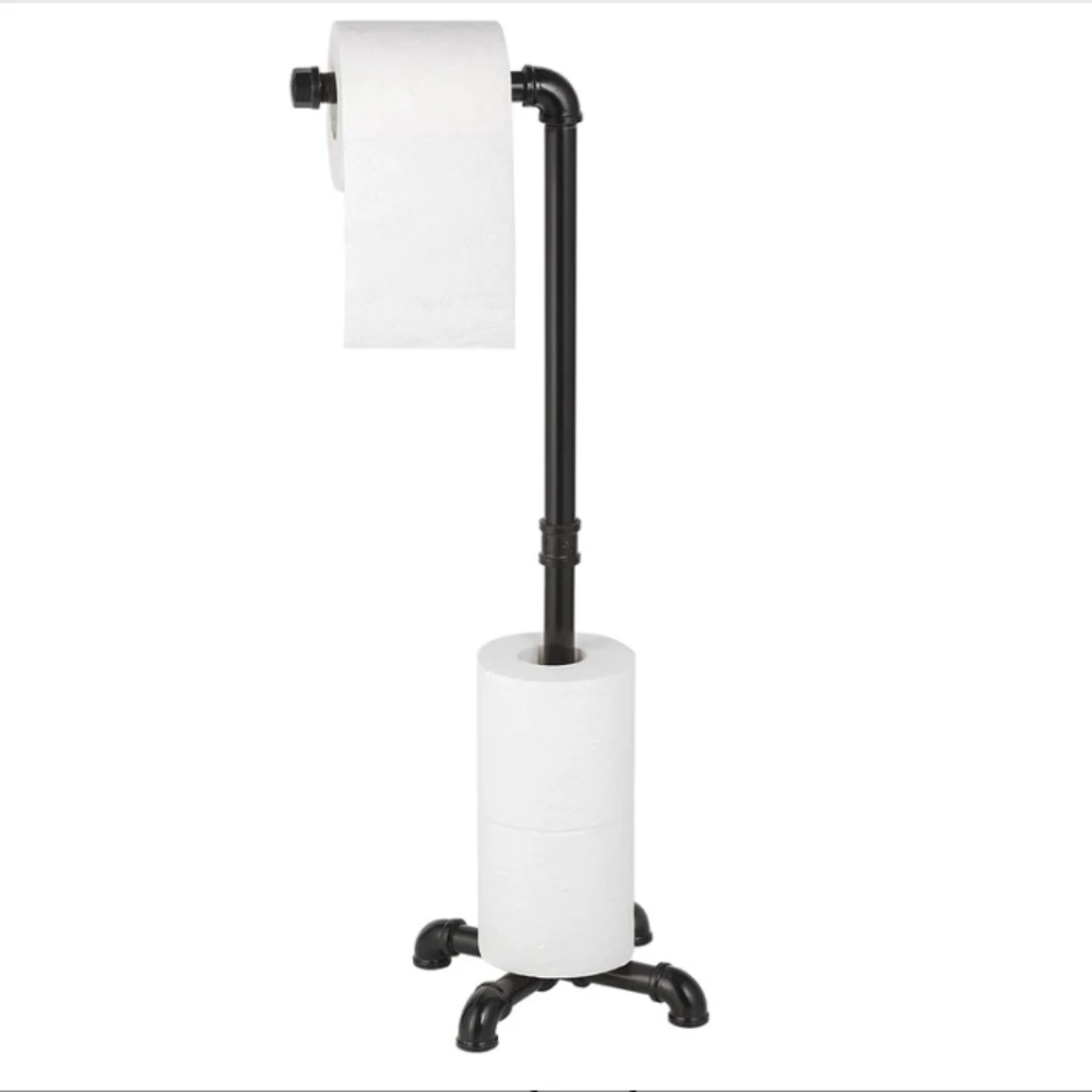 Retro Style Pipe Floor Standing Bathroom Paper Holder Industrial Free Standing Bathroom Tissue Paper Roll Dispenser Black
Retro Style Pipe Floor Standing Bathroom Paper Holder Industrial Free Standing Bathroom Tissue Paper Roll Dispenser Black