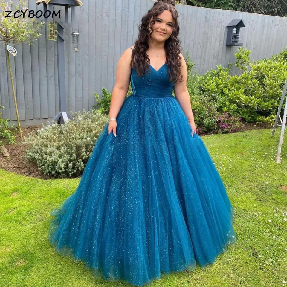 Sexy Blue A-Line Spaghetti Straps Party Prom Gowns 2023 V-Neck Shiny Tulle Backless Girls Formal Evening Dresses Robes De Soirée
Sexy Blue A-Line Spaghetti Straps Party Prom Gowns 2023 V-Neck Shiny Tulle Backless Girls Formal Evening Dresses Robes De Soirée