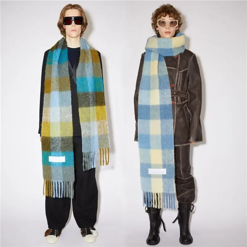 

2023 CA Men Women Cashmere Scarf Women's Studioss Warm Blanket Colorful Plaid Tassels Men's Soft Shawls Neck Wraps Scarves