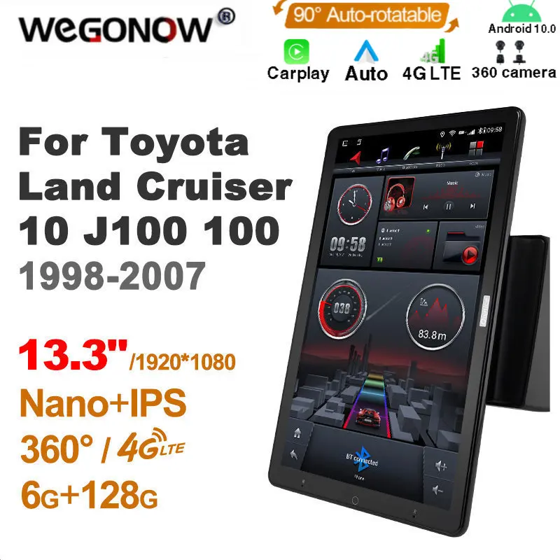Rotatable 13.3'' Ownice Android10.0 Car Multimedia for Toyota Land Cruiser 10 J100 100 1998-2007 Auto Radio Audio 4G LTE 360 
Rotatable 13.3'' Ownice Android10.0 Car Multimedia for Toyota Land Cruiser 10 J100 100 1998-2007 Auto Radio Audio 4G LTE 360